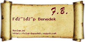 Fülöp Benedek névjegykártya