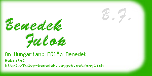 benedek fulop business card