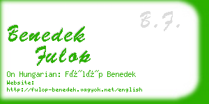 benedek fulop business card